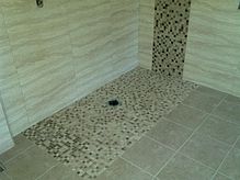 Wet Room Floor 02 -03- Mosaic Tiles Completed